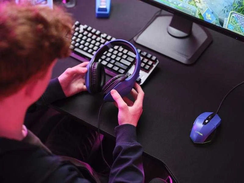 Laidinės žaidimų ausinės TRUST GTX 415 ZIROX, mėlynos
