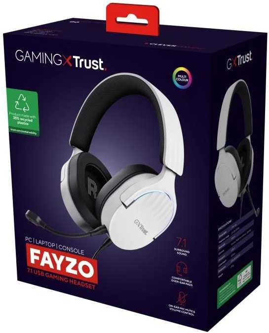 Trust GXT490W Fayzo 7.1 USB Ausinės Balta