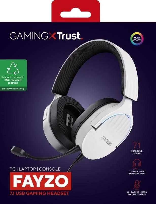 Trust GXT490W Fayzo 7.1 USB Ausinės Balta