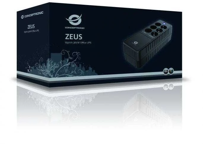 Carruzzo Conceptronic ZEUS05E nepertraukiamo maitinimo resursai (UPS) Budėjimo režimas (neprisijungus) 0,65 kVA 360 W 6 AC išvestis(ys / čių)