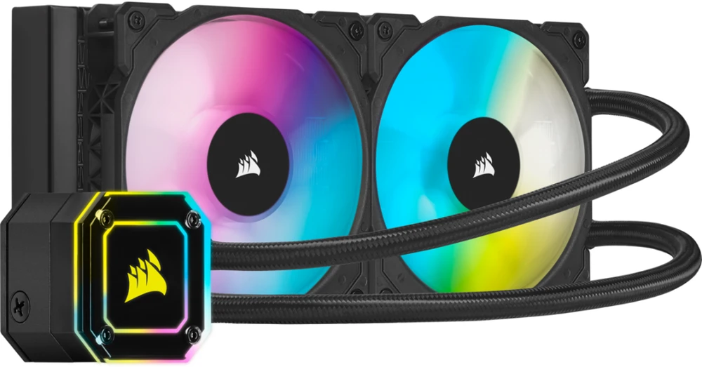 CORSAIR iCUE H115i ELITE CAPELLIX 280 mm radiatorius dvigubas 140 mm ML RGB ventiliatorių programinės įrangos valdymo skystas procesoriaus aušintuvas