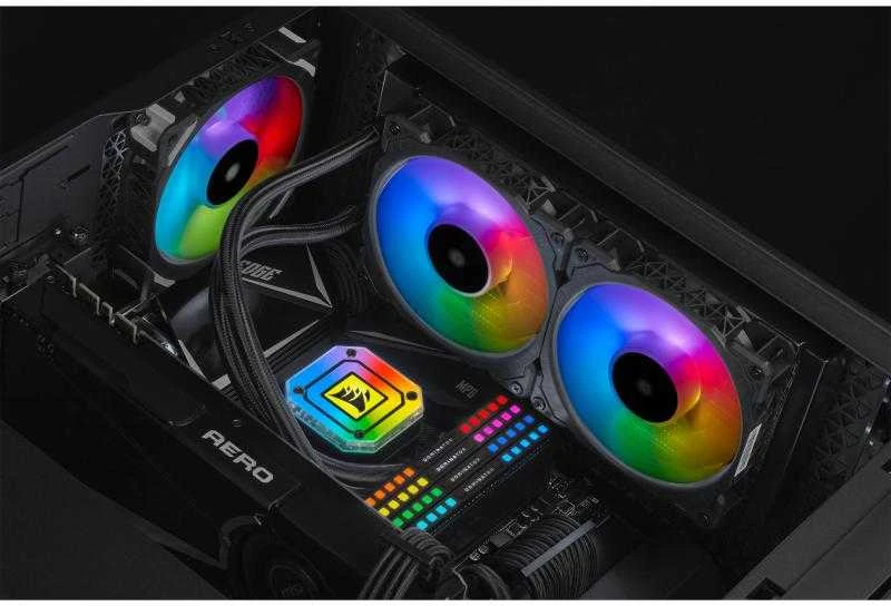 CORSAIR iCUE H115i ELITE CAPELLIX 280 mm radiatorius dvigubas 140 mm ML RGB ventiliatorių programinės įrangos valdymo skystas procesoriaus aušintuvas