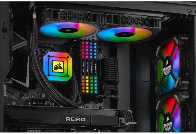 CORSAIR iCUE H115i ELITE CAPELLIX 280 mm radiatorius dvigubas 140 mm ML RGB ventiliatorių programinės įrangos valdymo skystas procesoriaus aušintuvas