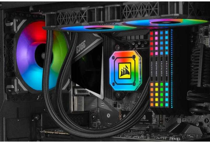 CORSAIR iCUE H115i ELITE CAPELLIX 280 mm radiatorius dvigubas 140 mm ML RGB ventiliatorių programinės įrangos valdymo skystas procesoriaus aušintuvas