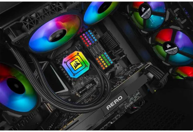 CORSAIR iCUE H115i ELITE CAPELLIX 280 mm radiatorius dvigubas 140 mm ML RGB ventiliatorių programinės įrangos valdymo skystas procesoriaus aušintuvas