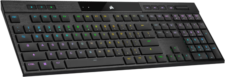 CORSAIR K100 RGB AIR Wireless Ultra-Thin Mechaninė klaviatūra žaidimams RGB LED pašvietimas CHERRY ULP Tactile Juodas
