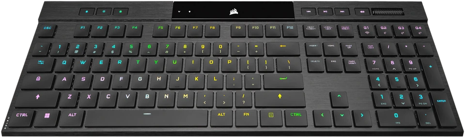 CORSAIR K100 RGB AIR Wireless Ultra-Thin Mechaninė klaviatūra žaidimams RGB LED pašvietimas CHERRY ULP Tactile Juodas