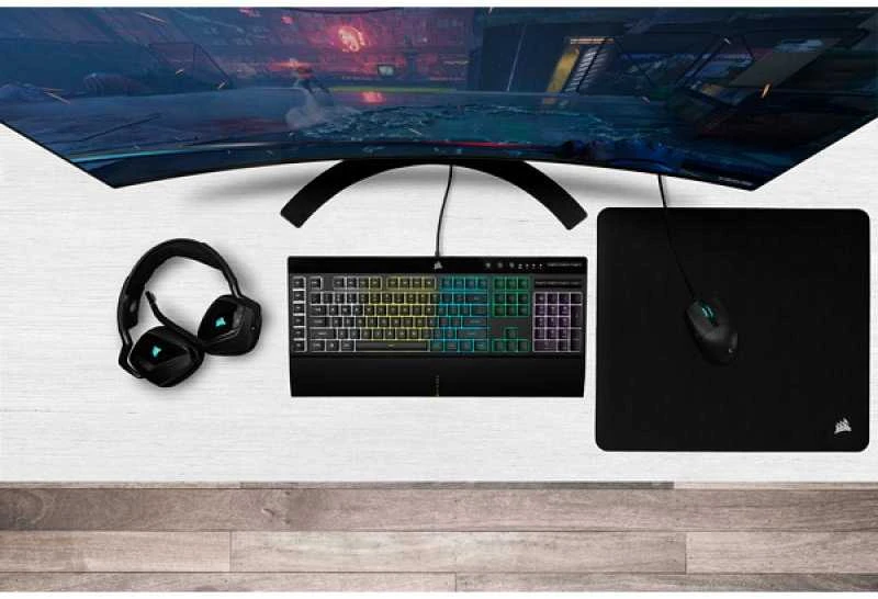 Žaidimų klaviatūra Corsair K55 RGB Pro su 5 zonų RGB pašvietimu, ENG išdėstymas