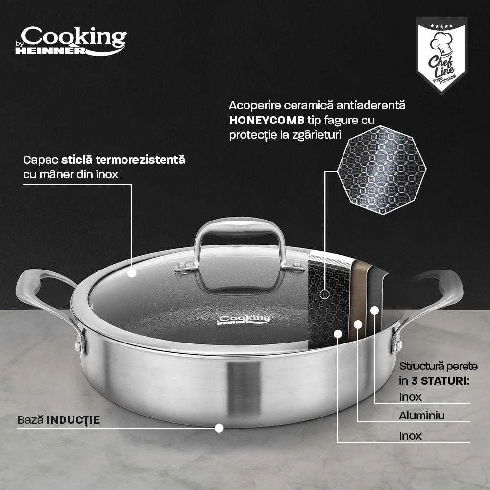 KEPTUVE SU DANGČIU, 30X7,8 CM, 4,8 L, TITANIUM3, COOKING BY HEINNER
