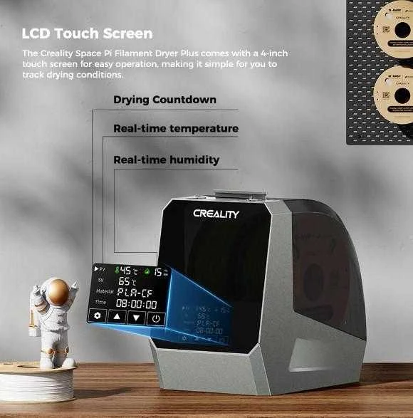 3D plastiko džiovintuvas 2 ritėms 45℃-70℃ Space Pi CREALITY