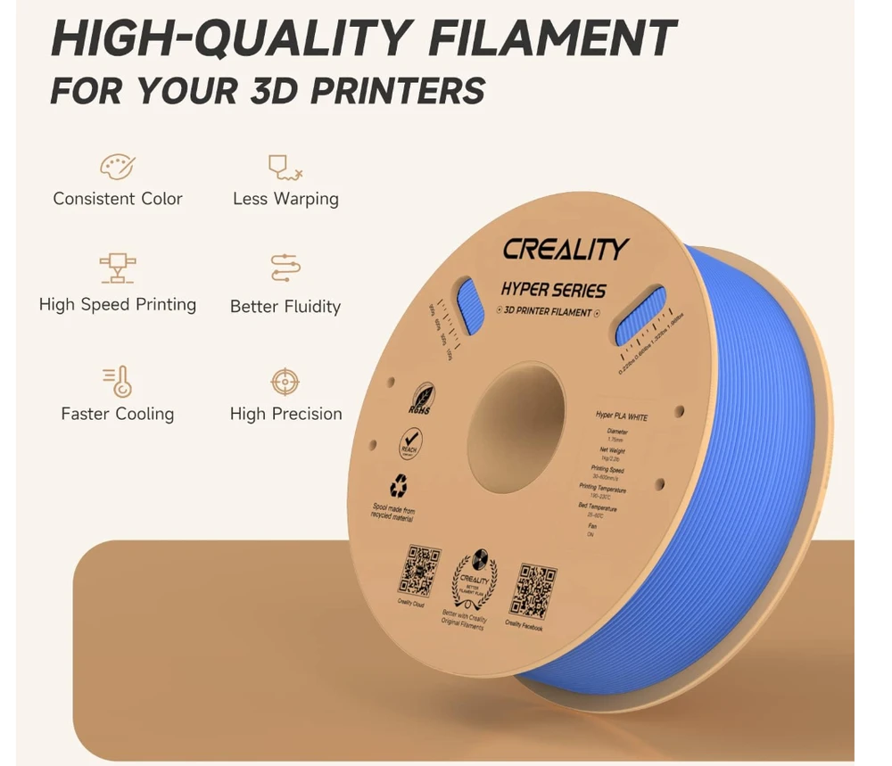 Creality Hyper PLA - 1.75mm - 1kg - Mėlynas