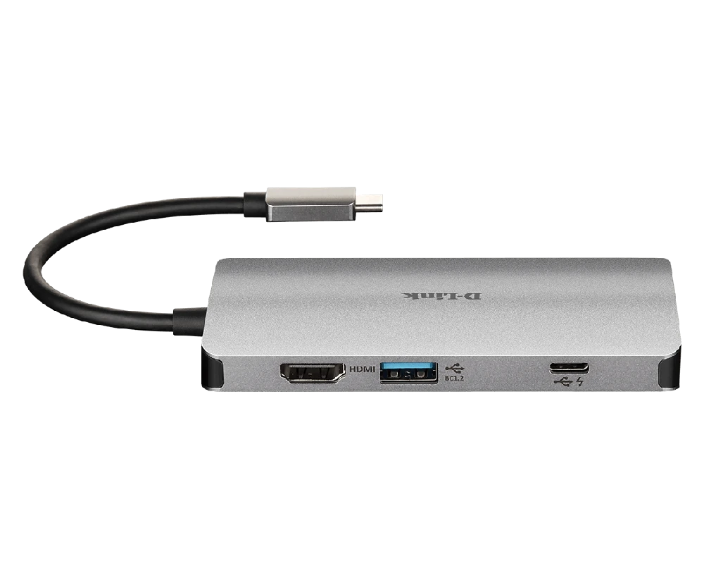 D-Link DUB-M810 knyginių kompiuterių dokas / jungčių replikatorius Vielinis Thunderbolt 3 Sidabras