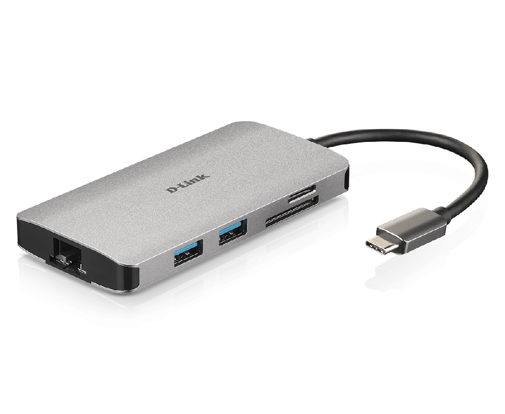 D-Link DUB-M810 knyginių kompiuterių dokas / jungčių replikatorius Vielinis Thunderbolt 3 Sidabras