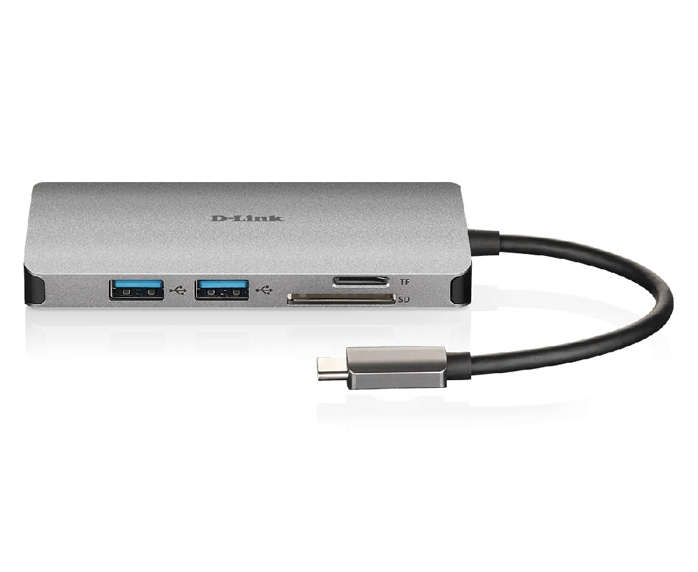 D-Link DUB-M810 knyginių kompiuterių dokas / jungčių replikatorius Vielinis Thunderbolt 3 Sidabras