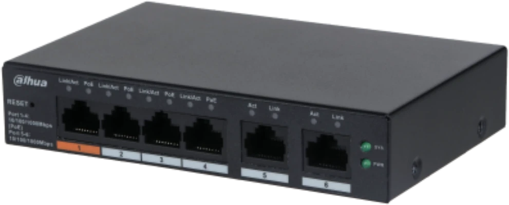 Šakotuvas SWITCH POE CS4006-4GT-60 4 PRIEVADŲ DAHUA