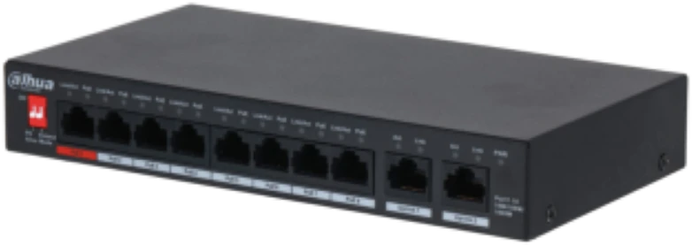 Šakotuvas PRAMONINIS SWITCH'AS POE PFS3010-8GT-96-V2 8 PRIEVADŲ DAHUA