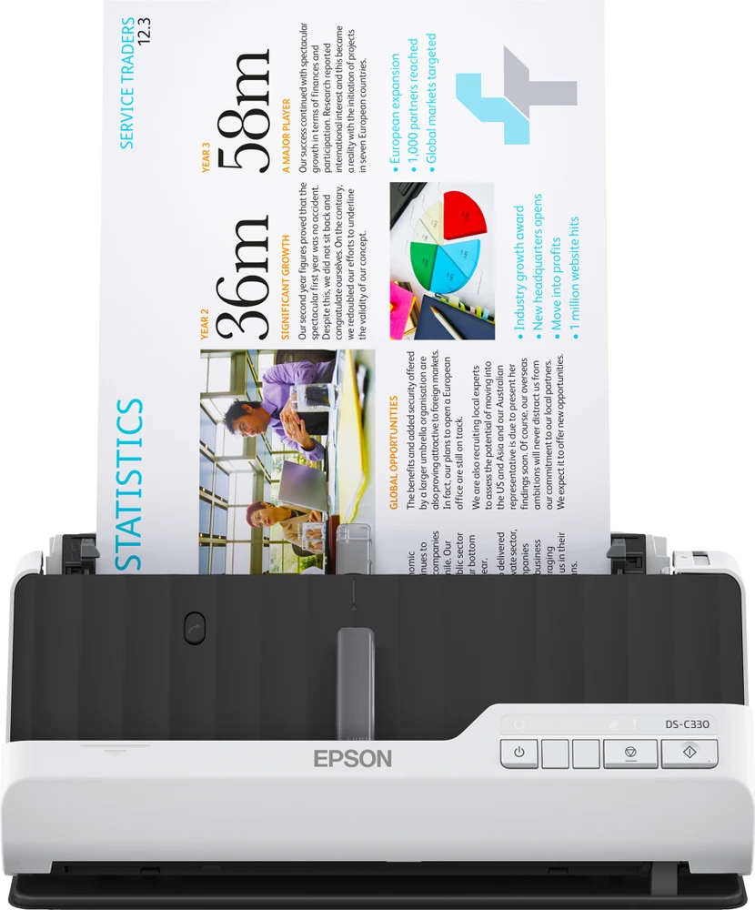 Skeneris Epson | Kompaktiškas stalinis skaitytuvas | DS-C330 | Lakštinis | Laidinis