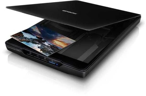 Epson „Perfection“ V39II A4 formato plokščio paviršiaus nuotraukų ir dokumentų skaitytuvas su stovu