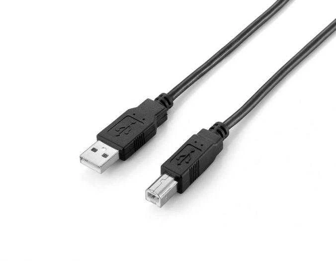 Equip 128860 USB kabelis 1,8 m 2.0 USB A USB B Juoda