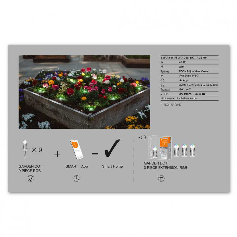 Opple 2,5W LED įleidžiami šviestuvai SMART+ WIFI GARDEN, reguliuojamos RGB spalvos