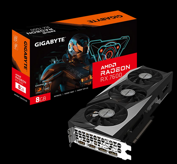 Vaizdo plokštė GIGABYTE Radeon RX7600 GAMING OC 8GB GDDR6 2xHDMI 2xDP