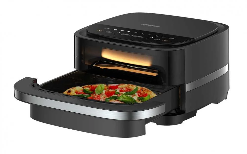 Gruzdintuvė HEINNER Pizza EasyFry HPAF-B4DC22BK 2-IN-1 KARŠTO ORO GRUNTUVĖ IR PICOS KROSNELĖ