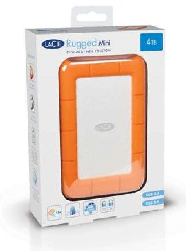 Kietasis diskas Išorinis diskas LaCie Rugged Mini 2.5" 4TB USB3.0, Atsparus smūgiams