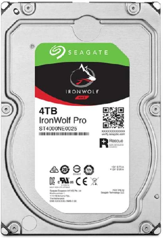 „SEAGATE Ironwolf PRO Enterprise NAS HDD 4TB 7200rpm 6Gb/s SATA 256MB cache 8.9cm 3.5inch 24x7“ skirtas NAS ir RAID Rackmount sistemoms, juodos spalvos