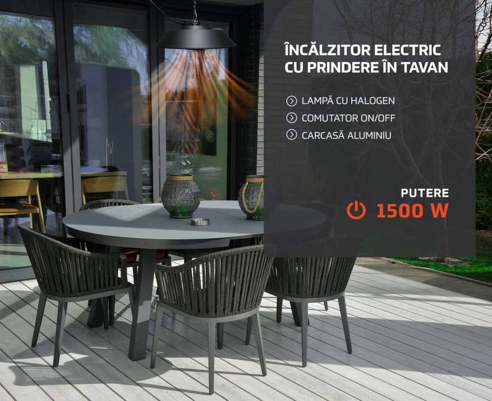 HEINNER elektrinis šildytuvas su lubiniu tvirtinimu 1500W