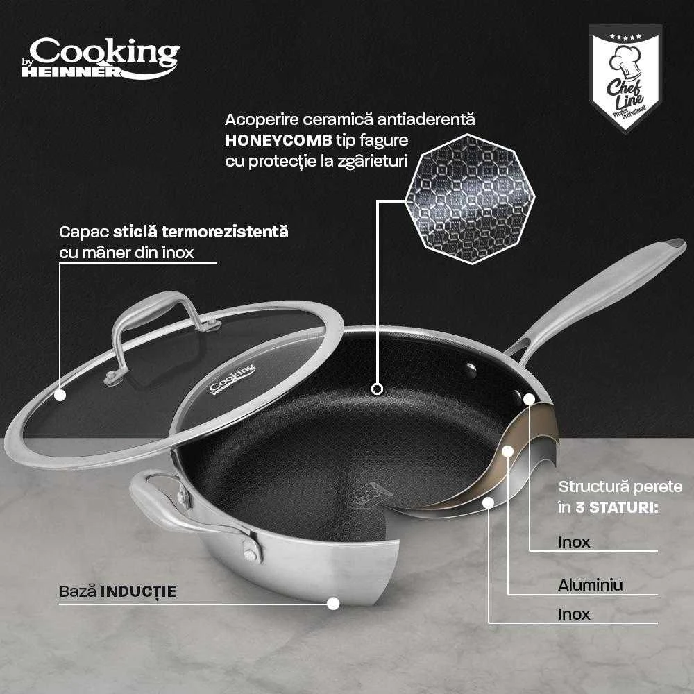 Cooking By Heinner Heinner GILUS KEPTUVAS SU DANGČIU, 24x6,5 CM, TITANIUM 3, HEINER GAMINTOJAS