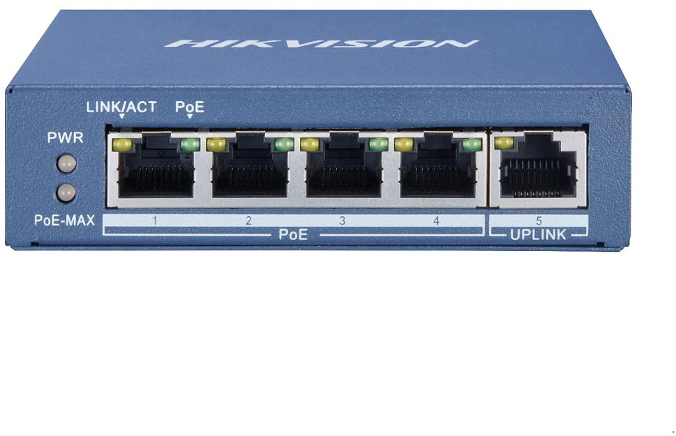 Šakotuvas Hikvision 5 prievadų 4 PoE prievadų komutatorius DS-3E0505P-E
