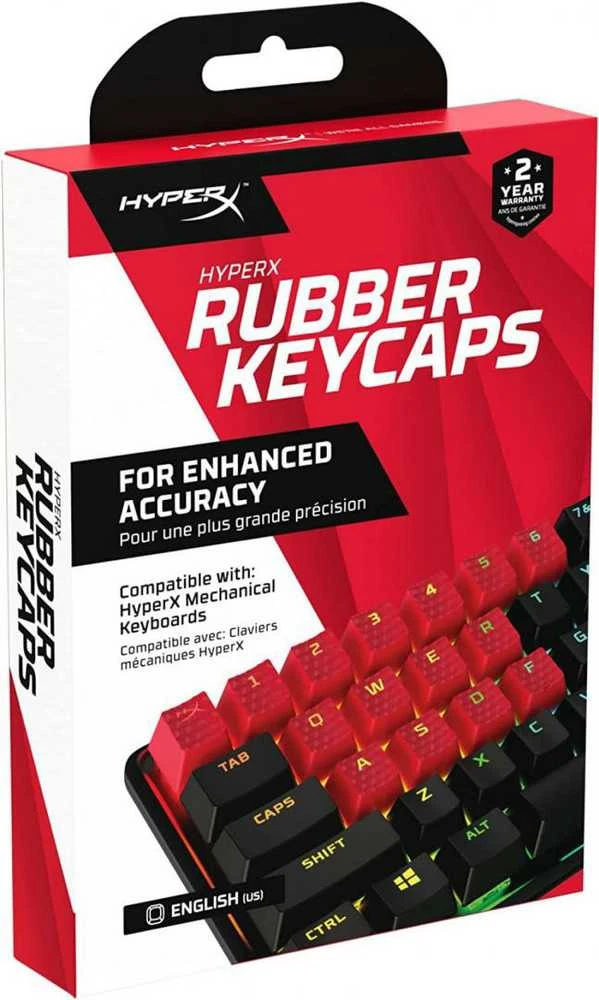 Pakaitiniai klavišai HyperX Rubber Keycaps, raudonos spalvos (US)