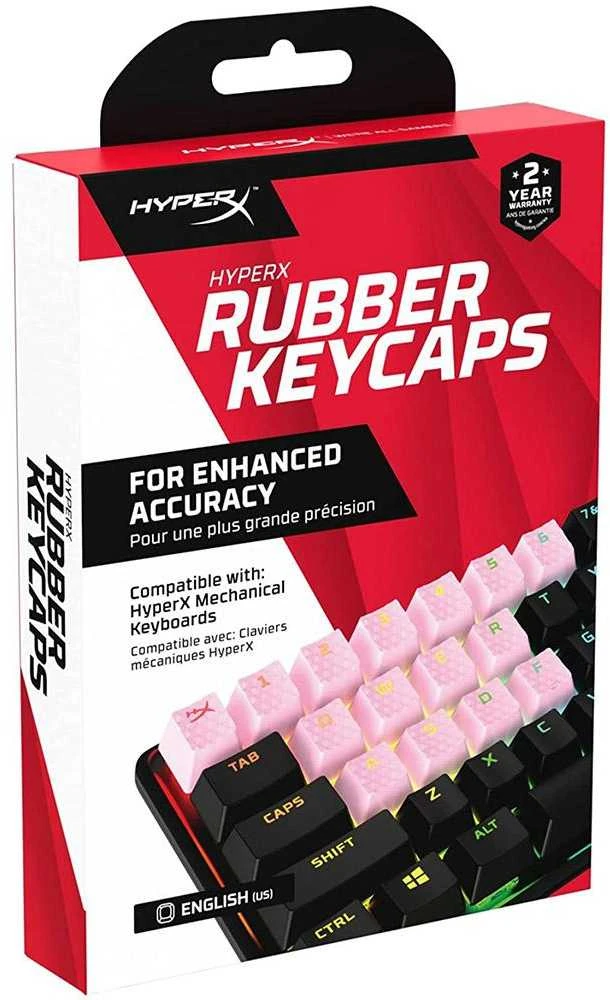 Pakaitiniai klavišai HyperX Rubber Keycaps, rožinės spalvos (US)
