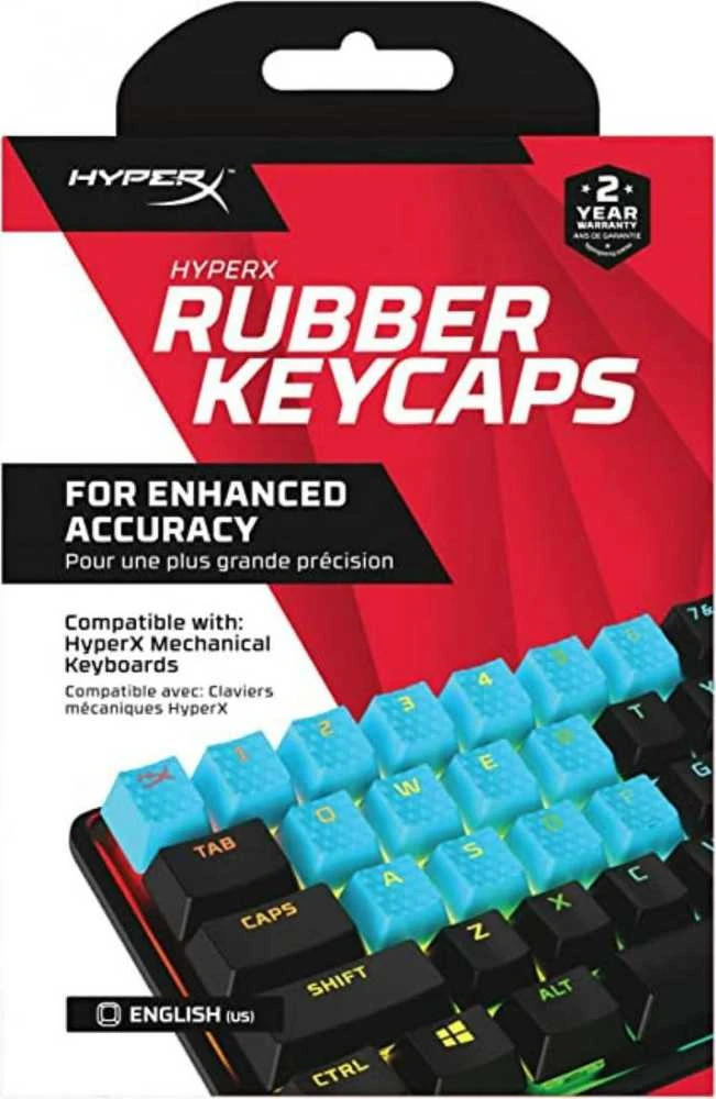 Pakaitiniai klavišai HyperX Rubber Keycaps, mėlynos spalvos (US)