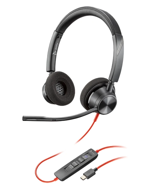 Poly Blackwire 3220 stereo ausines su valdymo pultu