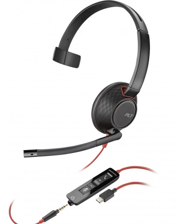 HP Poly Blackwire 5210 vienpusės ausinės su pulteliu