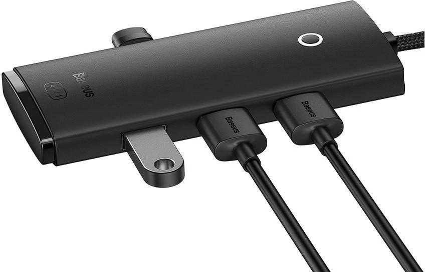 Hub 4in1 Baseus Lite Series USB iki 4x USB 3.0 1m – juodas