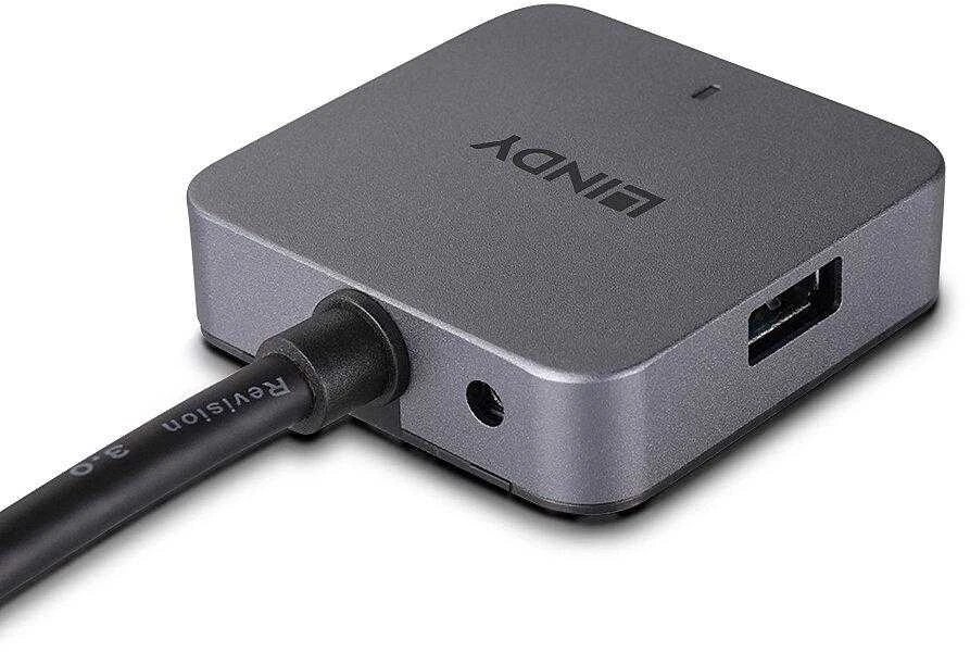 USB Hub - LINDY USB 3.0 Hub, 4 Prievadai, 5 m, Juodas