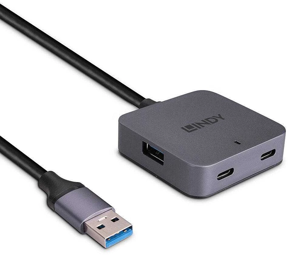 LINDY USB 3.0 šakotuvas su ilgu laidu ir jungtimis