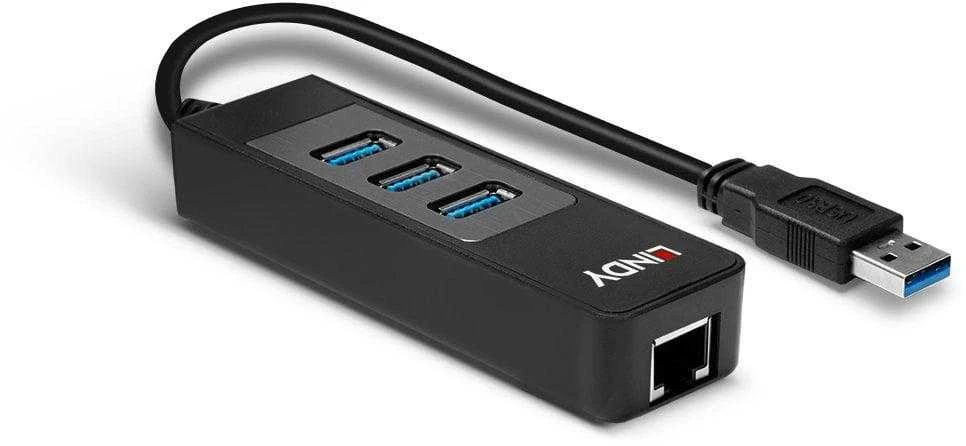 Lindy USB 3.0 ir Gigabit Ethernet šakotuvas su 3 prievadais