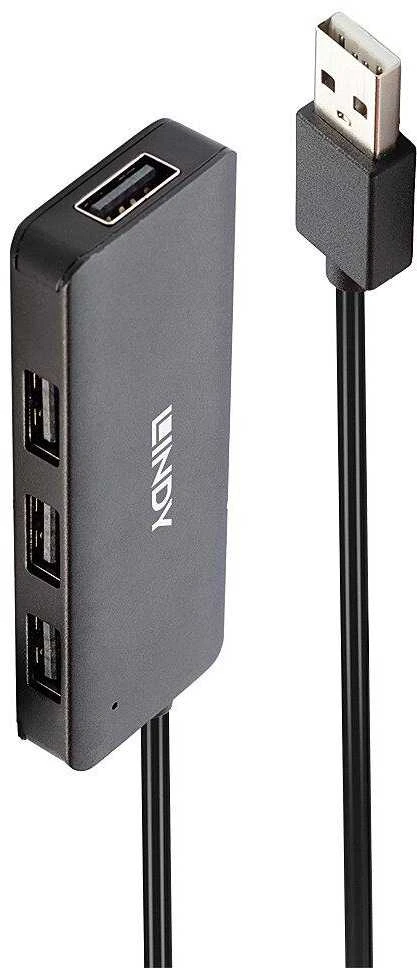 USB Hub - LINDY 4 Jungčių USB 2.0 Hub, Juodas