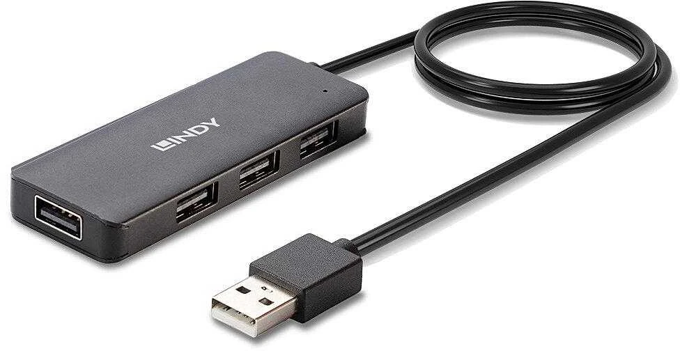 USB Hub - LINDY 4 Jungčių USB 2.0 Hub, Juodas