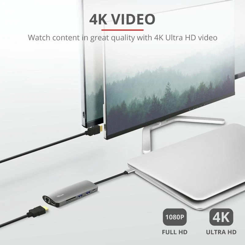 Trust Pasitikėkite Dalyx 7in1 USB-C kelių prievadų adapteriu (TR-23775)