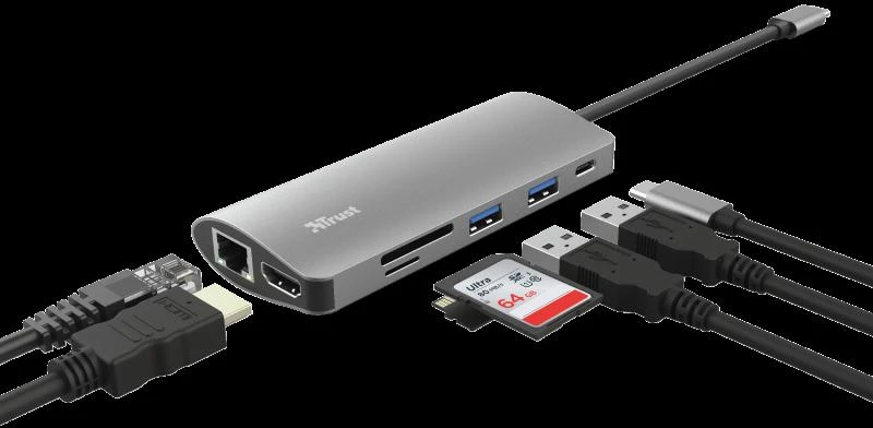 Trust Pasitikėkite Dalyx 7in1 USB-C kelių prievadų adapteriu (TR-23775)