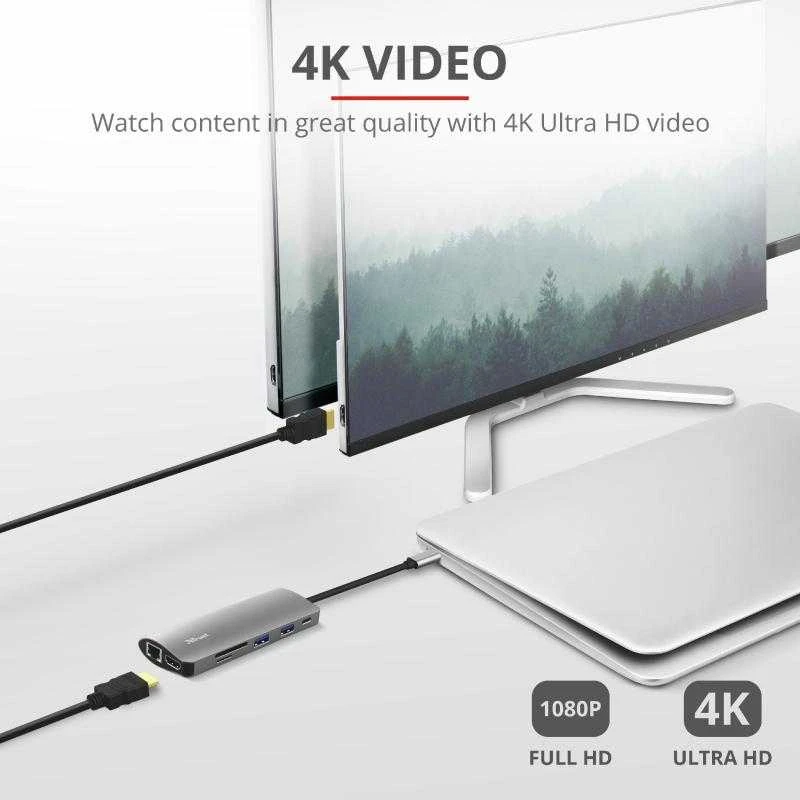 Trust Pasitikėkite Dalyx 7in1 USB-C kelių prievadų adapteriu (TR-23775)