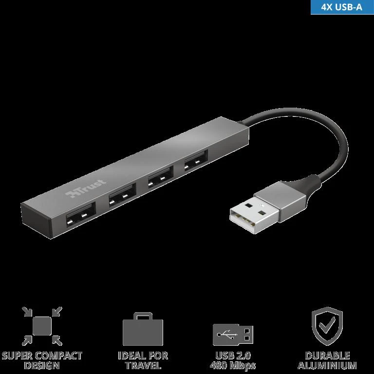 Įvesties/išvesties šakotuvas MINI-USB 4PORT23786 TRUST