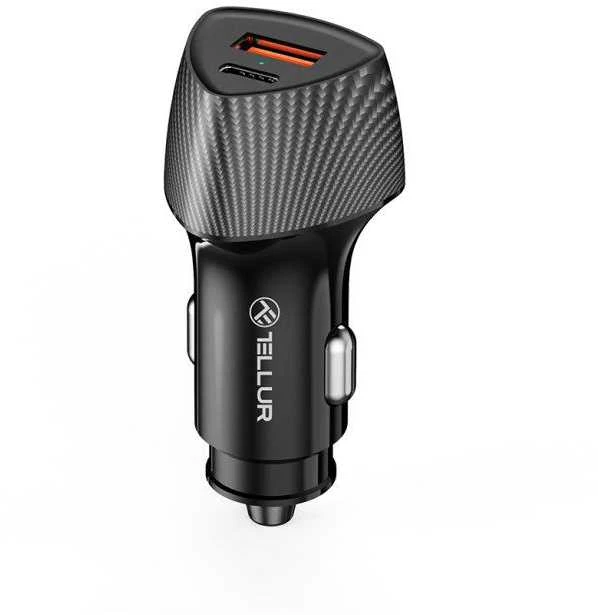 Tellur FCC10 car charger 38W, 6A (PD20W + QC3.0) juodas
