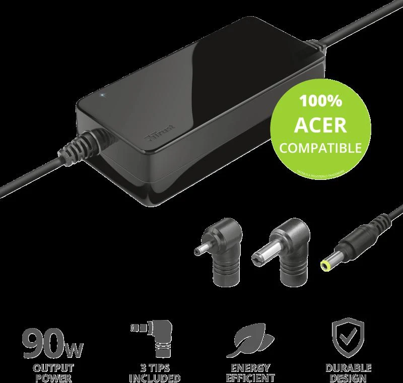 Įkroviklis nešiojamam kompiuteriui Trust Maxo for Acer 90W, 4.74 A