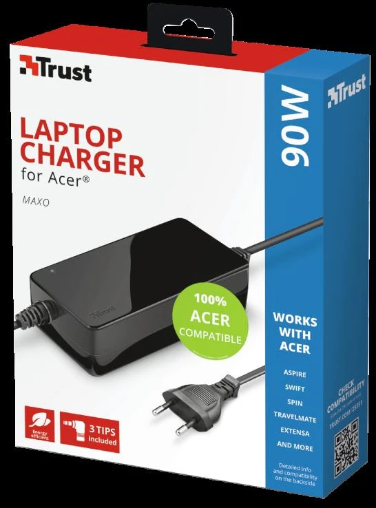 Įkroviklis nešiojamam kompiuteriui Trust Maxo for Acer 90W, 4.74 A