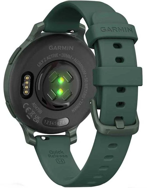 Išmanusis laikrodis Garmin Lily® 2 Active Laikrodis, Žaliojo jaspio spalvos su žaliojo jaspio spalvos silikoniniu dirželiu